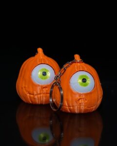 Pumpkin Cyclops Keychain