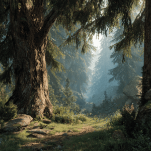 Ancient evergreen pine scented fantasy candle